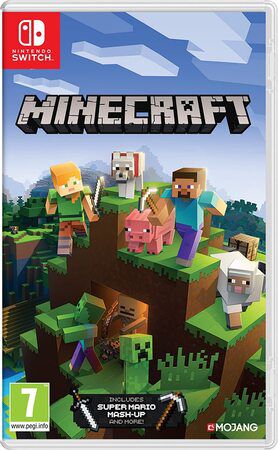 Visuel du jeu Minecraft avec les personnages et l'univers de Minecraft