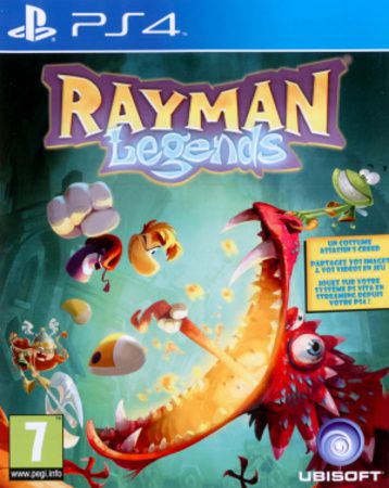 Visuel où on peut voir Rayman affrontant un dragon rouge géant