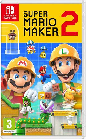 Visuel du jeu où l'on peut voir les personnages Mario et Luigi construisant un niveau
