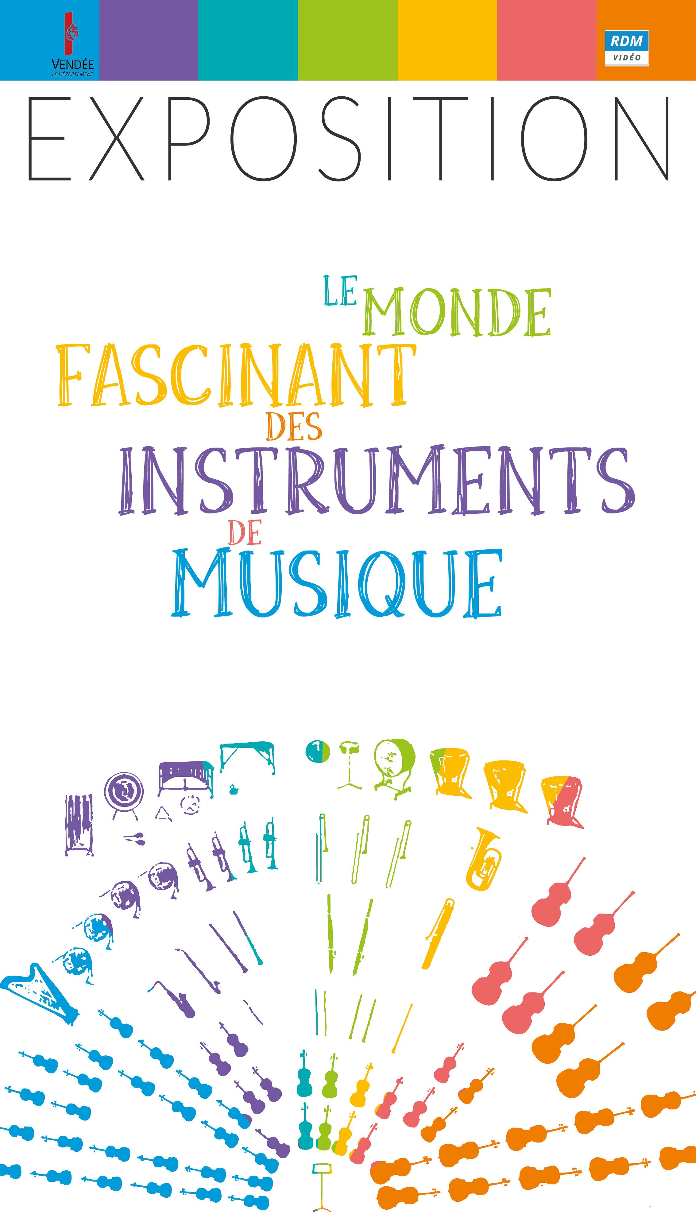 Image qui représente le panneau introductif de l'exposition  Fête des instruments 