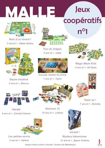 Image représentant le contenu de la malle Jeux coopératifs n°1
