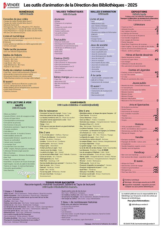 Image de l'affiche des outils d'animations 2025