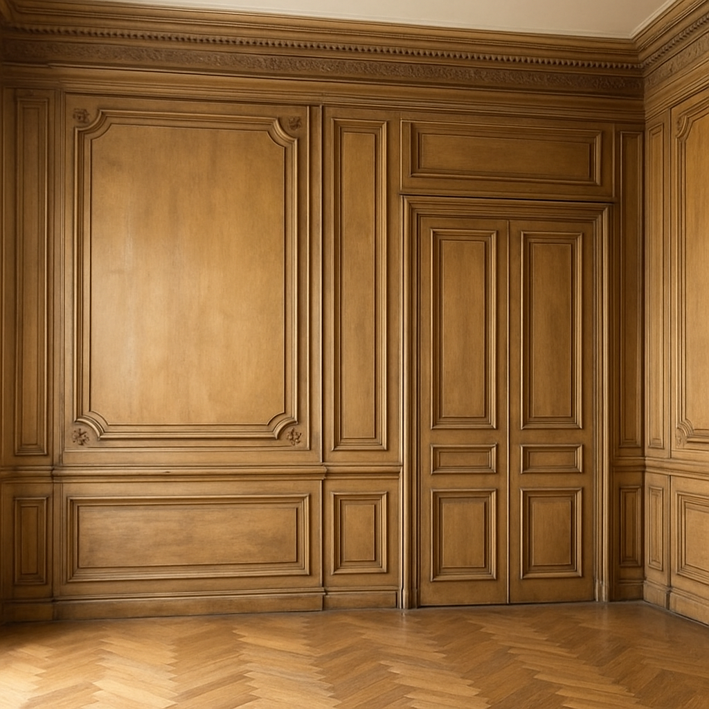 Illustration d'un lambris Louis XVI en boiseries sculptées, XVIIIᵉ siècle